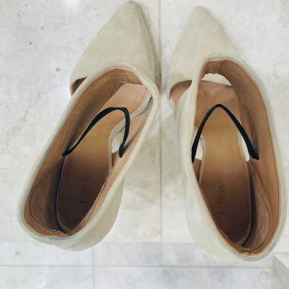 IRO {38} Booties Cream Suede Heel Pointed Toe - Picture 4 of 14